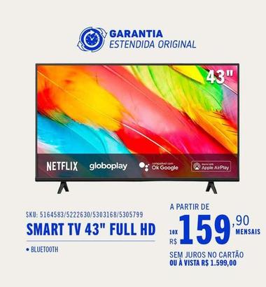Oferta de Smart TV 43" Full Hd por R$1599 em Casas Bahia