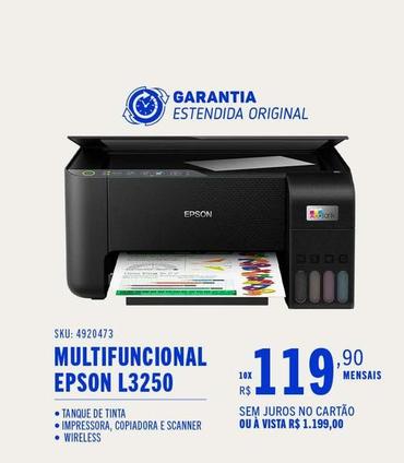 Oferta de Epson - Multifuncional L3250 por R$1199 em Casas Bahia