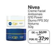 Oferta de Nivea - Creme Facial Antissinais Q10 Power Diurno FPS 30 por R$37,99 em Drogal