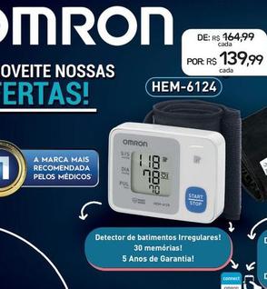 Oferta de Omron - Detector De Batimentos Irregulares! por R$139,99 em Drogal