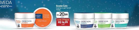 Oferta de Sveda Care - Creme E Gel Facial por R$20,99 em Drogal