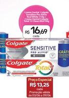 Oferta de Colgate - Creme Dental Sensitive Pro Alivio Real White + Creme Dental Total 12 Clean Mint por R$16,69 em Drogal