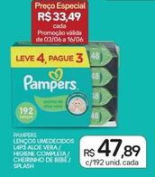 Oferta de Pampers - Lenços Umedecidos L4P3 Aloe Vera por R$47,89 em Drogal