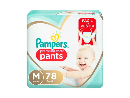 Oferta de Fraldas Pampers Pants Premium Care M 78 Unidades por R$156,99 em Drogal