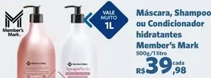 Oferta de Member's Mark - Máscara, Shampoo Ou Condicionador Hidratantes por R$39,98 em Sam's Club