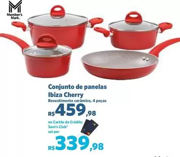 Oferta de Member's Mark - Ibiza - Conjunto De Panelas Cherry por R$339,98 em Sam's Club