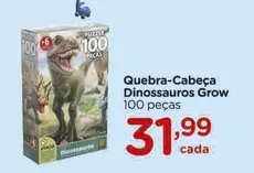 Oferta de Grow - Quebra-Cabeça Dinossauros por R$31,99 em Carrefour