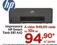 Oferta de HP - Impressora Hp Smart Tank 581 Aio por R$949 em Carrefour