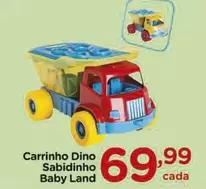 Oferta de Sabidinho - Land - Carrinho Dino Sabiinho Baby por R$69,99 em Carrefour