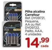 Oferta de Carrefour - Pilha Alcalina por R$14,99 em Carrefour