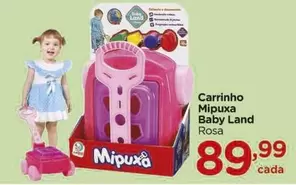 Oferta de Rosa - Mipuxa - Carrinho Baby Land por R$89,99 em Carrefour