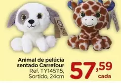 Oferta de Carrefour - Animal De Pelucia Sentado por R$57,59 em Carrefour