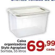 Oferta de 55 - Stylo - Caixa Organizadora Agraplast por R$69,99 em Carrefour