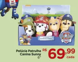 Oferta de Sunny - Pelucia Patrulha por R$69,99 em Carrefour