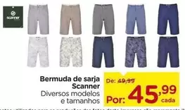 Oferta de De   - Scanner - Bermuda De Sarja por R$45,99 em Carrefour