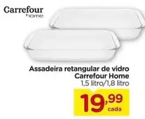 Oferta de Carrefour - Assadeira Retangular De Vidro Home por R$19,99 em Carrefour