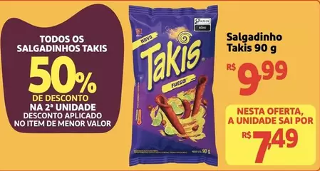 Oferta de Sodio - Takis - Salgadinho por R$9,99 em Mini Extra