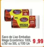 Oferta de Embalixo - Saco De Lixo Embolixo Mega Econômico por R$9,99 em Spani Atacadista