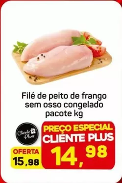 Oferta de Plus - Filé De Peito De Frango Sem Osso Congelado Pacote por R$14,98 em Supermercados ABC