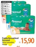 Oferta de Personal - Fralda Descartável por R$15,9 em Atacadão