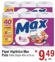 Oferta de Max Pure - Papel Higiênico por R$9,49 em Fort Atacadista