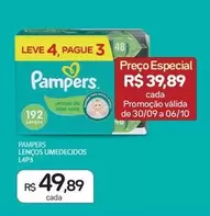 Oferta de Pampers - Lenços Umedecidos L4p3 por R$49,89 em Drogal