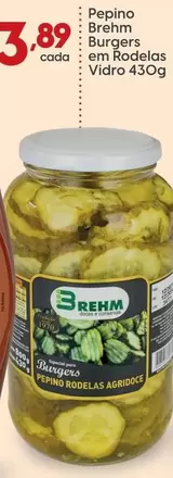 Oferta de Brehm - Pepino Burgers Cada Em Rodelas por R$3,89 em Rissul