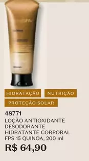 Oferta de O boticario - Loção Antioxidante Desodorante Hidratante Corporal Fps 15 Quinoa por R$64,9 em O Boticário