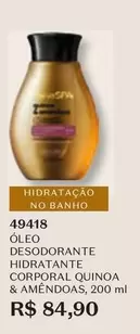 Oferta de O boticario - Óleo Desodorante Hidratante Corporal Quinoa & Amêndoas por R$84,9 em O Boticário