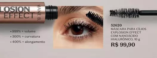 Oferta de Mascara Para Cilios Con Naino Efecto Con Nanado Halaluronico por R$99,9 em O Boticário