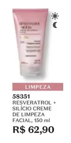 Oferta de O boticario - Resveratrol + Silicio Creme De Limpeza Facial por R$62,9 em O Boticário