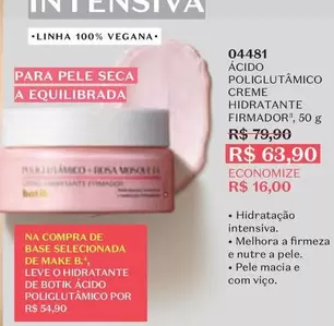 Oferta de Rosa - Ácido Poligulámico Creme Hidratante Firmador por R$63,9 em O Boticário