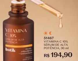 Oferta de O botik - Vitamina C 10% Sérum De Alta Potência por R$194,9 em O Boticário