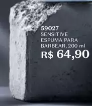 Oferta de Sensitive - Espuma Para Barbear por R$64,9 em O Boticário