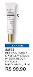 Oferta de O boticario - Retinol Puro + Linefill Creme Preenchedor Da Ruga Nasolabial por R$99,9 em O Boticário