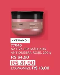 Oferta de Nativa - Spa Mascara Antiquebra Rosé por R$51,9 em O Boticário