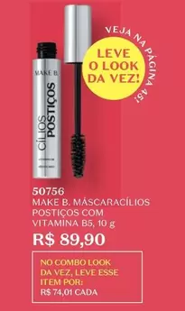 Oferta de Veja - Make B.Máscaracilios Posticos Com Vitamina por R$89,9 em O Boticário