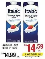 Oferta de Italac - Creme De Leite por R$14,99 em Fort Atacadista