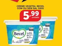 Oferta de Becel - Creme Vegetal Com Ou Sem Sal por R$5,99 em Roldão