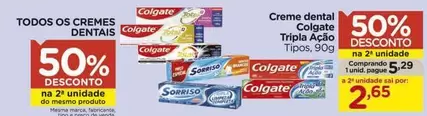 Oferta de Colgate - Creme Dental Tripla Acao por R$5,29 em Carrefour