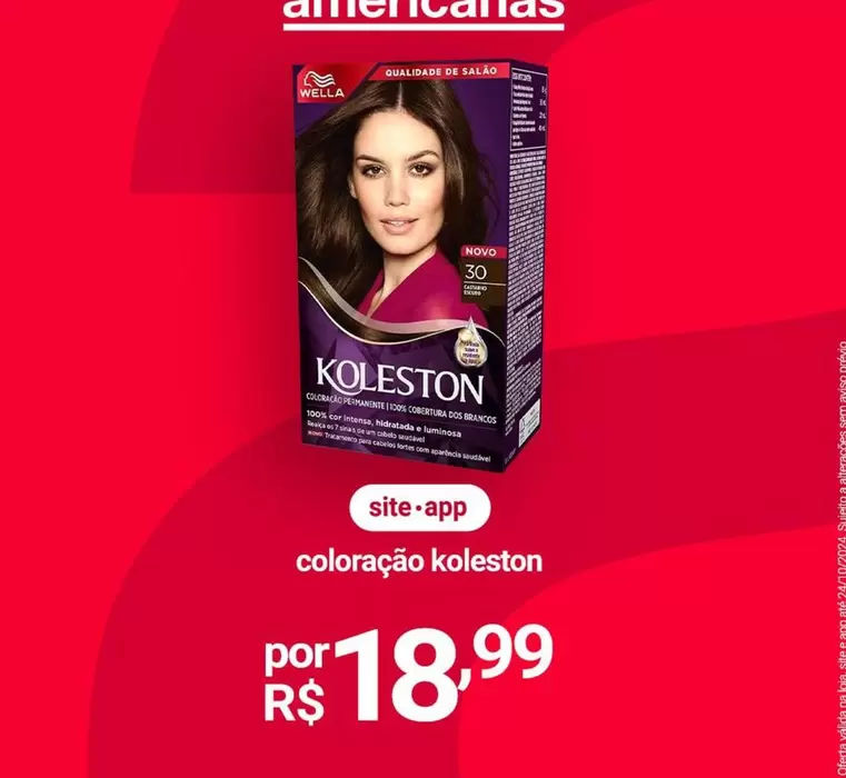 Oferta de Koleston - Coloração por R$18,99 em Lojas Americanas