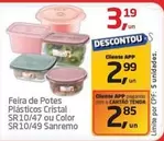 Oferta de Cristal - Feira De Potes Plásticos Sr10/47 Ou Color Sr10/49 por R$3,19 em Tenda Atacado