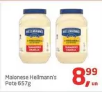 Oferta de Hellmann's - Maionese por R$8,99 em Tenda Atacado