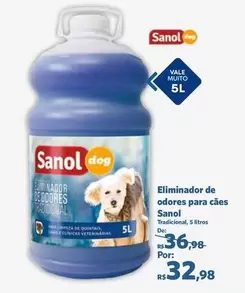 Oferta de Sanol - Eliminador De Odores Para Cães por R$36,98 em Sam's Club