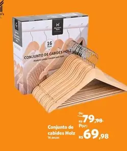 Oferta de De   - Conjunto De Por:cabides Holz por R$69,98 em Sam's Club