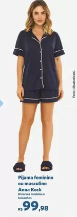 Oferta de Anna Koeck - Pijama Feminino Ou Masculino por R$99,98 em Sam's Club