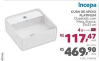 Oferta de Incepa - Cuba De Apoio Platinum por R$469,9 em Telhanorte