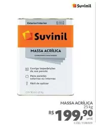 Oferta de Suvinil - Massa Acrílica por R$199,9 em Telhanorte