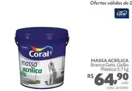 Oferta de Coral - Massa Acrílica por R$64,9 em Telhanorte