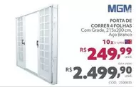 Oferta de MGM - Porta De Correr 4 Folhas por R$2499,9 em Telhanorte